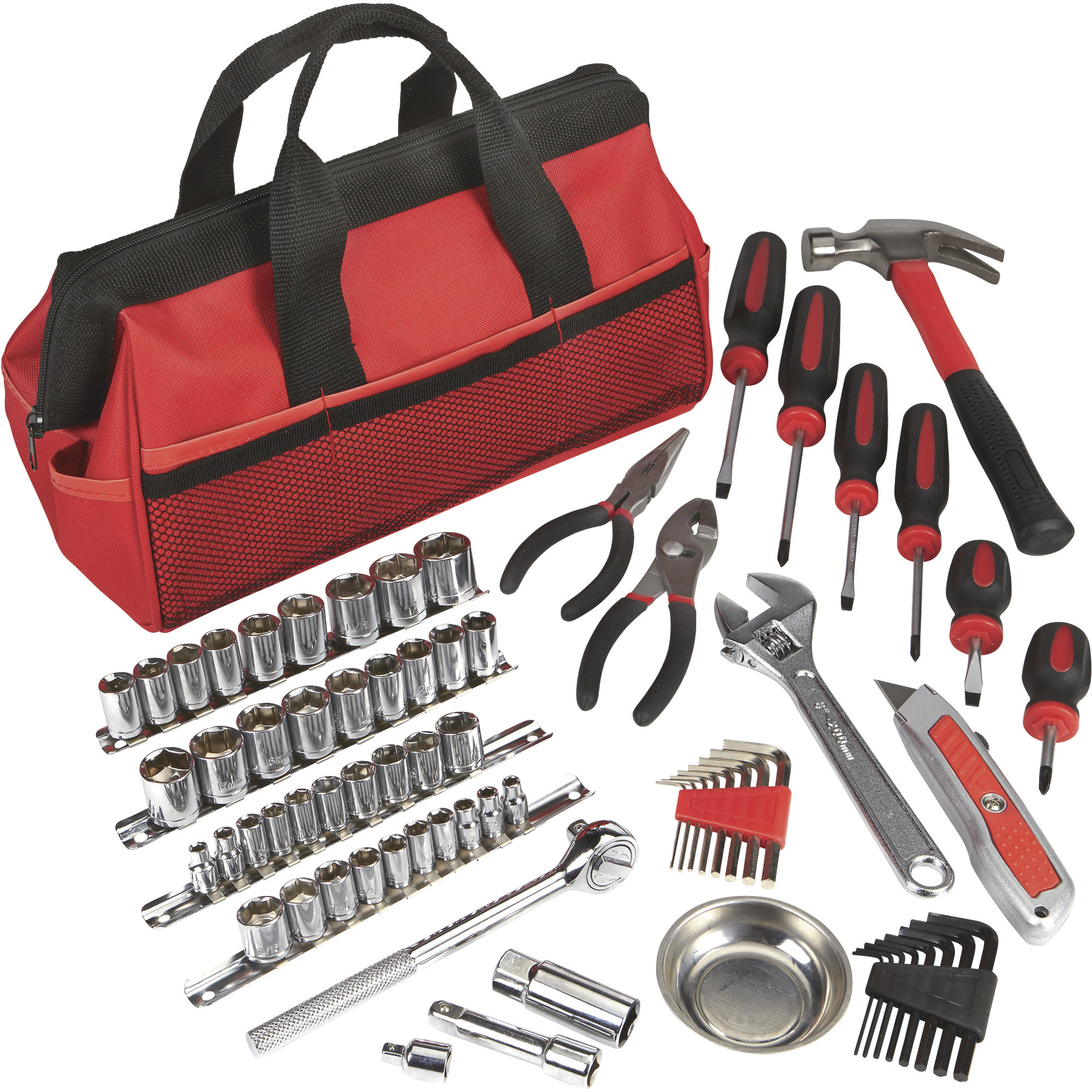 Ironton Tool Bag Set, 70-Pc., 1/4in. and 3/8in. Drive
